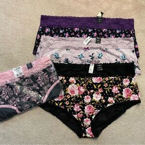 Lot of four Plus Torrid Purple Floral Underwear Panties